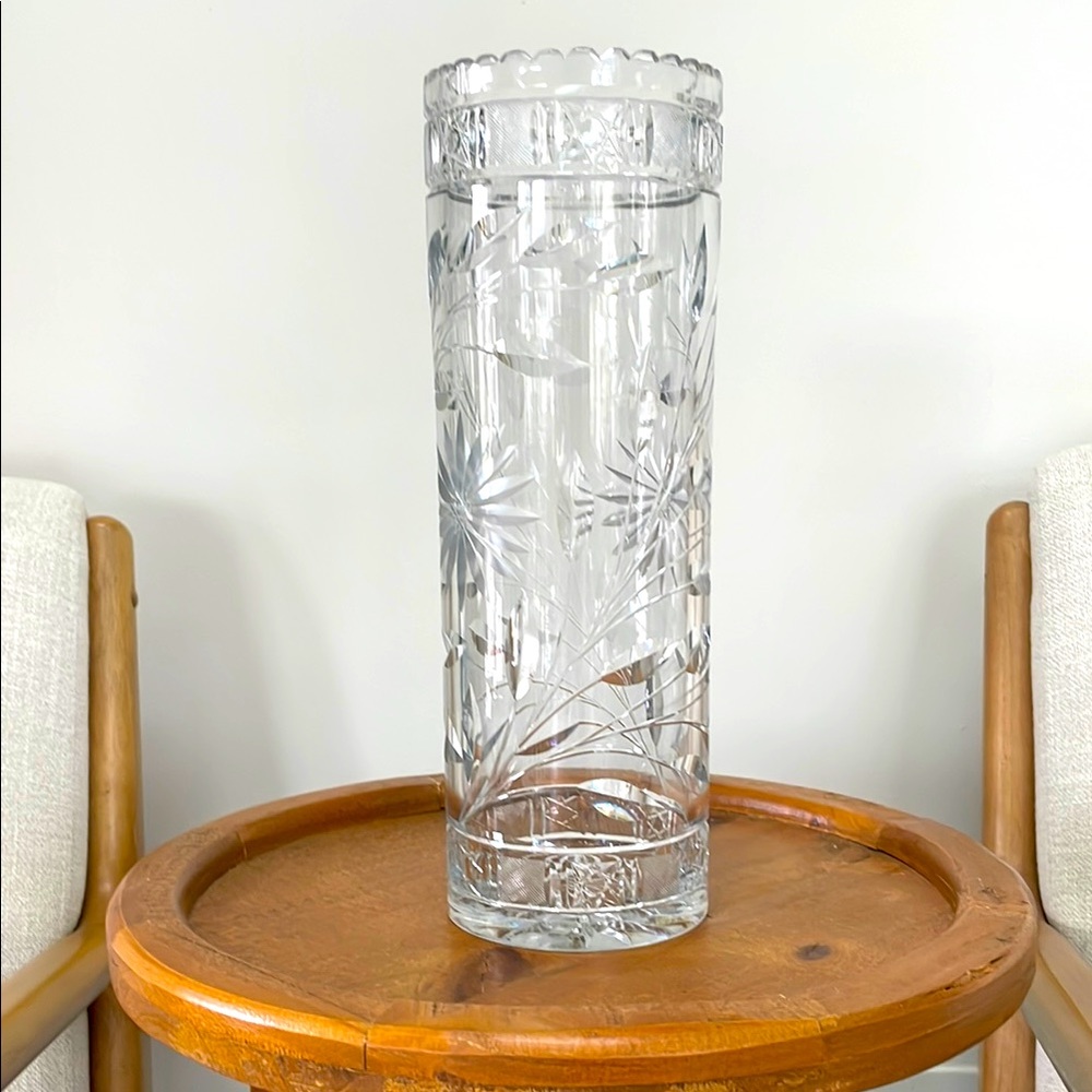 Elegant Cut Glass Vase